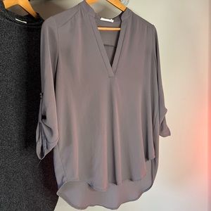 Lush brand, size small, grey/slate blouse